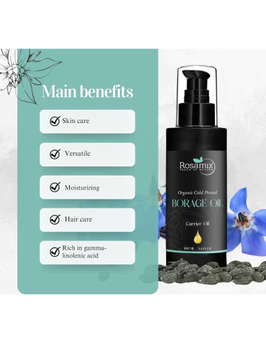 Aceite de Borraja Orgánico Rosamix 100 ml - Cuidado Piel Seca