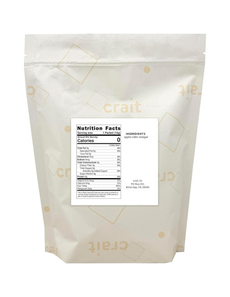 Paquetes de Vinagre de Sidra de Manzana Crait - 50 Porciones de 14.79 ml