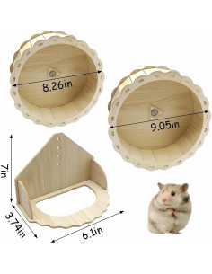 Rueda de Hámster de Madera Hamiledyi 21 cm Silenciosa 2