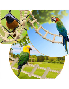 Puente de Escalera para Aves Dnoifne 16 Escalones 93x8cm 2