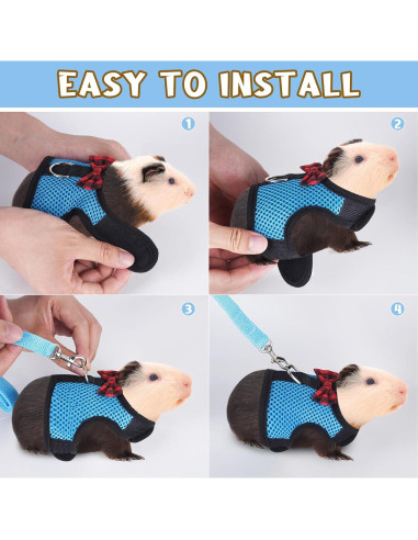 Arnés y Correa Ajustable para Cobayas YiePhiot - 2 Paquetes