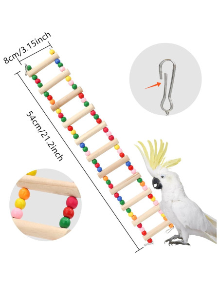 Puente de Escalera para Aves DVHEY 11 Pasos Madera 54x8 cm