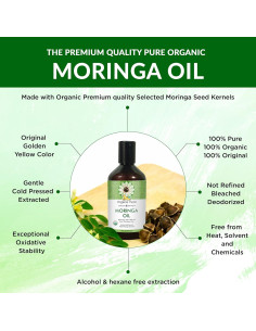 Aceite de Moringa Virgen 100% Puro Organic Veda 473 ml 2