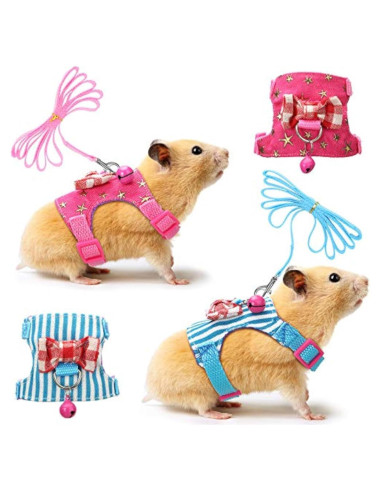 Conjunto Arnés y Correa SATINIOR para Hámster y Cobayas