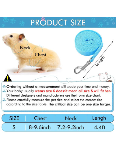 Arnés Suave para Cobayas SATINIOR con Correa y Campana - S