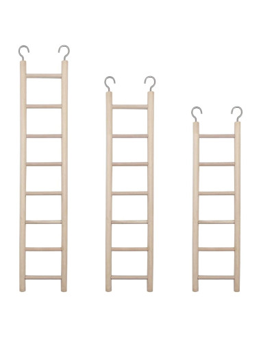 Escalera de Madera Natural para Aves 3pcs LWINGFLYER 6-8 Pasos