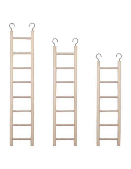 Escalera de Madera Natural para Aves 3pcs LWINGFLYER 6-8 Pasos