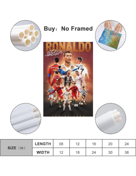 Póster de Lienzo Cristiano Ronaldo 60x40cm Decoración Hogar