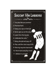 Cartel de Metal EMOHAT Lecciones de Vida en el Fútbol 30x20 cm