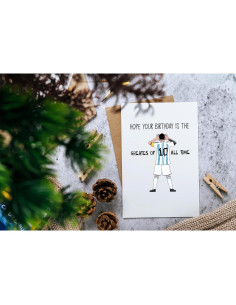 Tarjeta de Cumpleaños de Fútbol LouiseGifts 12.7x17.8cm 2