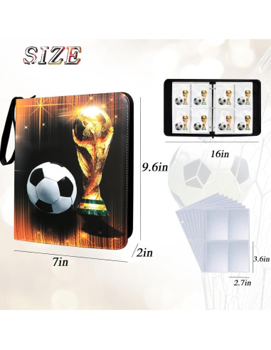 Carpeta de Tarjetas de Fútbol QANYYO 400 Bolsillos Recargable
