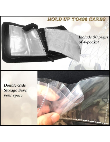 Carpeta de Tarjetas de Fútbol QANYYO 400 Bolsillos Recargable