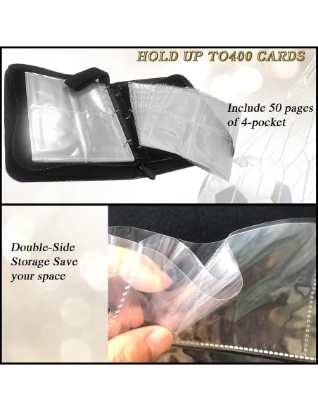 Carpeta de Tarjetas de Fútbol QANYYO 400 Bolsillos Recargable Carpeta de Tarjetas de Fútbol QANYYO 400 Bolsillos Recargable