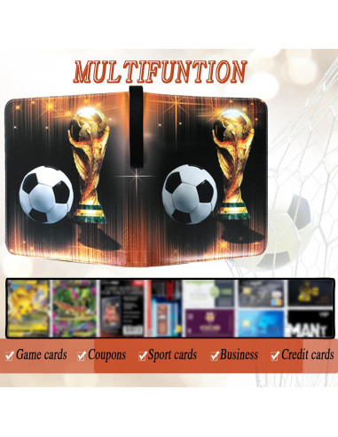 Carpeta de Tarjetas de Fútbol QANYYO 400 Bolsillos Recargable