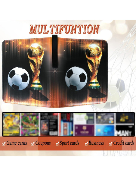 Carpeta de Tarjetas de Fútbol QANYYO 400 Bolsillos Recargable Carpeta de Tarjetas de Fútbol QANYYO 400 Bolsillos Recargable