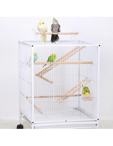 Escalera de Madera Natural para Aves 3pcs LWINGFLYER 6-8 Pasos