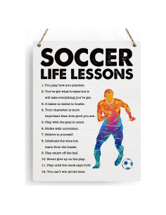 Cartel de Madera Inspiracional BELLOWDEER Fútbol 20x25 cm