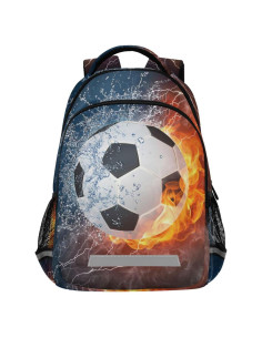 Mochila escolar para niños BOENLE fútbol 29.5x17.5x42.4cm