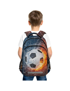 Mochila escolar para niños BOENLE fútbol 29.5x17.5x42.4cm 2