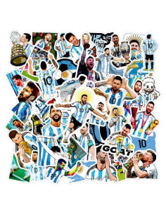 100 Calcomanías de Fútbol Messi TaDadaPAO - Vinilo Impermeable