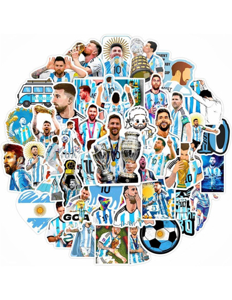 100 Calcomanías de Fútbol Messi TaDadaPAO - Vinilo Impermeable