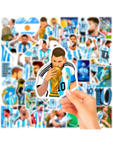 100 Calcomanías de Fútbol Messi TaDadaPAO - Vinilo Impermeable