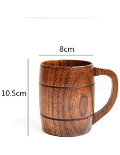 Taza de Madera Natural HomeImpel 300ml para Bebidas Calientes 2