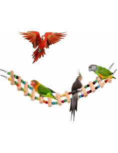 Puente de Escalera para Aves SunGrow 50 x 7.6 cm Madera Cruda 2