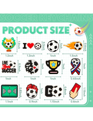 Llavero de Fútbol Batiyeer - 36 Piezas, PVC, Regalos Cumpleaños