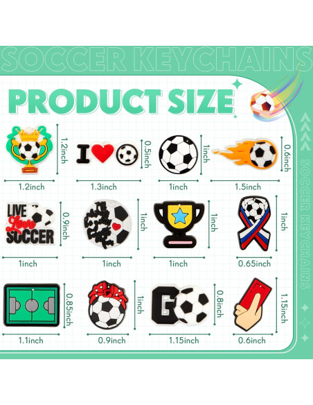 Llavero de Fútbol Batiyeer - 36 Piezas, PVC, Regalos Cumpleaños