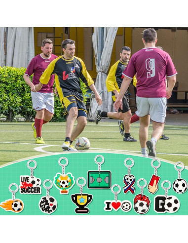 Llavero de Fútbol Batiyeer - 36 Piezas, PVC, Regalos Cumpleaños