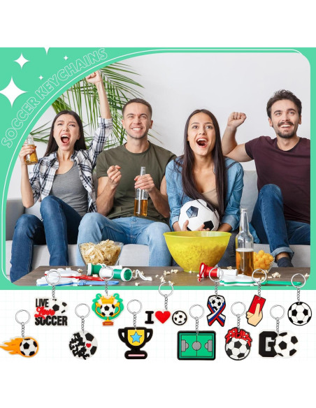 Llavero de Fútbol Batiyeer - 36 Piezas, PVC, Regalos Cumpleaños