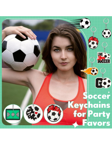 Llavero de Fútbol Batiyeer - 36 Piezas, PVC, Regalos Cumpleaños