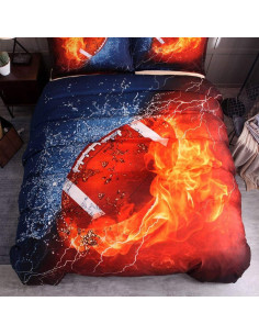 Juego de Funda de Edredón Dthome Fútbol Individual 2 Piezas 2