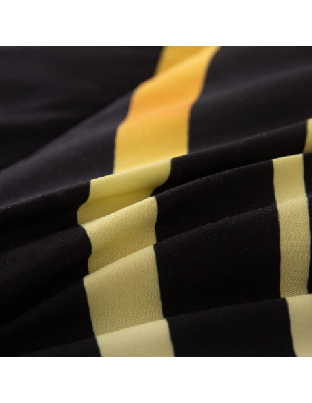 Juego de Edredón Individual MWMWMW Fútbol Negro y Dorado 2 Piezas