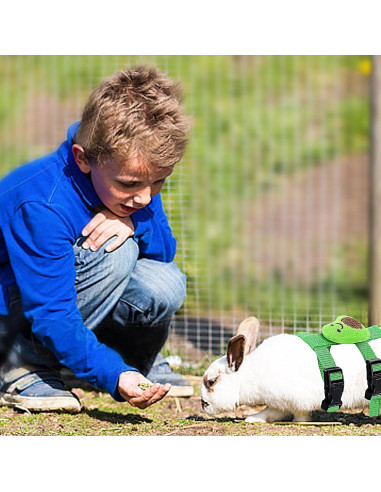 4 Conjuntos de Arnés y Correa Ajustable ZYU5 para Conejos