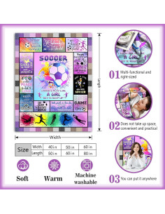 Manta de fútbol franela Wikhu 127x101.6 cm para adultos y niños 2