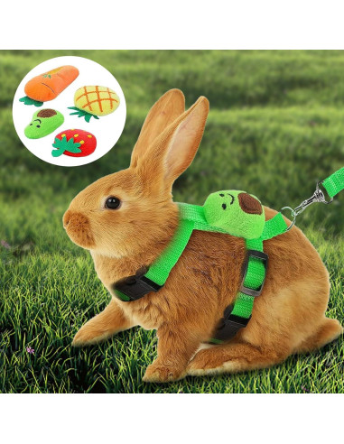 4 Conjuntos de Arnés y Correa Ajustable ZYU5 para Conejos