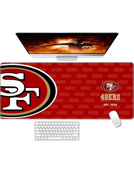 Alfombrilla de Ratón Grande Malogtan 800mm x 300mm Roja y Blanca