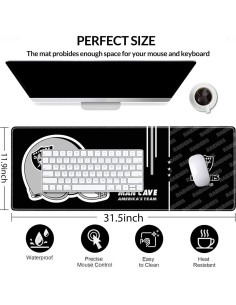 Alfombrilla de Ratón Grande AYYQHC 80x30 cm Bordes Cosidos 2
