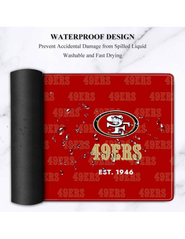 Alfombrilla de Ratón Grande Malogtan 800mm x 300mm Roja y Blanca