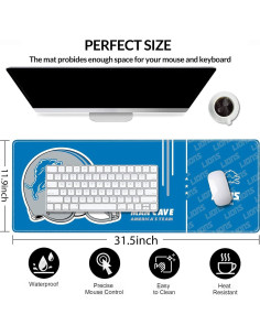 Alfombrilla de Ratón Grande AYYQHC 80x30 cm Antideslizante 2