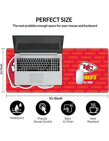 Alfombrilla de Ratón Grande Malogtan 800mm x 300mm Antideslizante