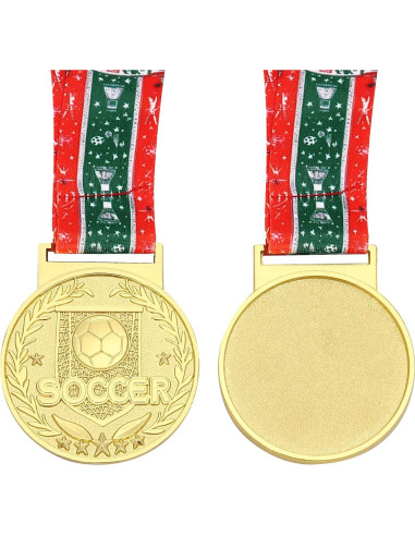 Conjunto de 12 Medallas de Fútbol Oro Abaokai 5 cm