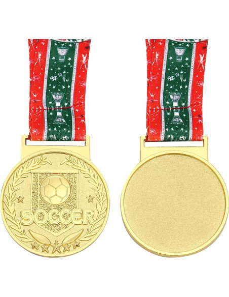 Conjunto de 12 Medallas de Fútbol Oro Abaokai 5 cm