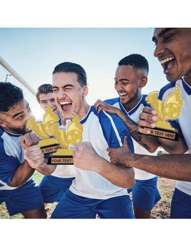3 Trofeos de Fútbol Acrílico Colingmill 13.5 cm Dorados