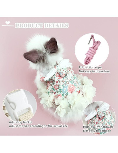 Arnés y Correa Ajustable Kcjuoam para Conejos y Cobayas