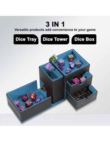 Caja de Almacenamiento de Dados Stepane 3 en 1 - Negro/Azul