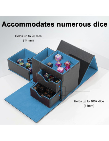 Caja de Almacenamiento de Dados Stepane 3 en 1 - Negro/Azul