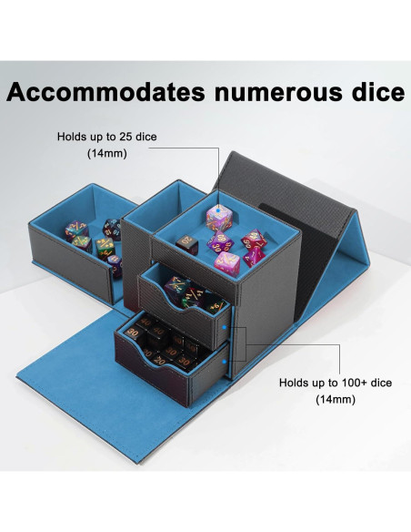 Caja de Almacenamiento de Dados Stepane 3 en 1 - Negro/Azul